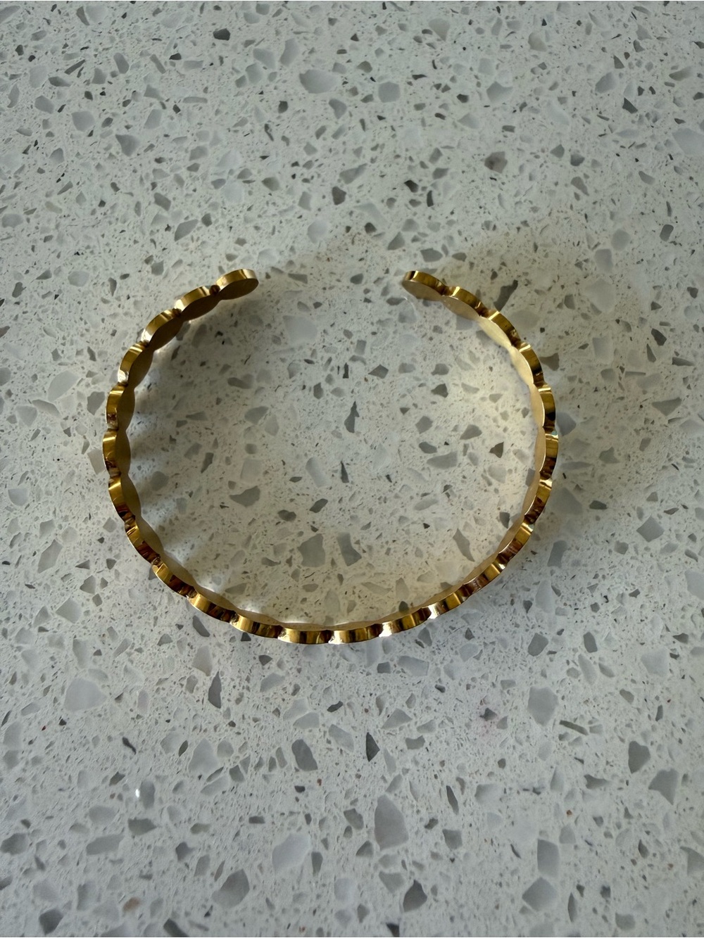 Kinsley Armelle Gold Textured Open Cuff Bracelet
